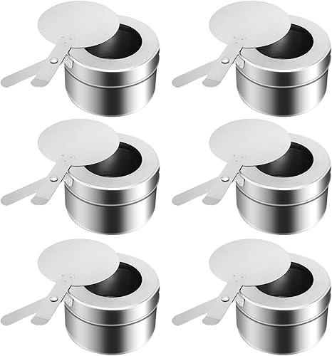 Soporte de combustible de acero inoxidable, soporte de combustible para mecha de roce con tapa, bandejas de calentamiento para buffet, catering,