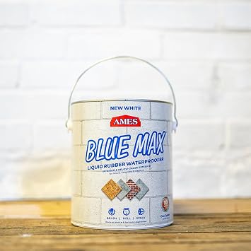 Ames Research Laboratories BMX5WRG Blue Max White Liquid Rubber, 5 Gallon | Interior & Below-Grade Exterior Use. Flexible liquid rubber waterproofing for concrete, masonry, wood, metal, and more.