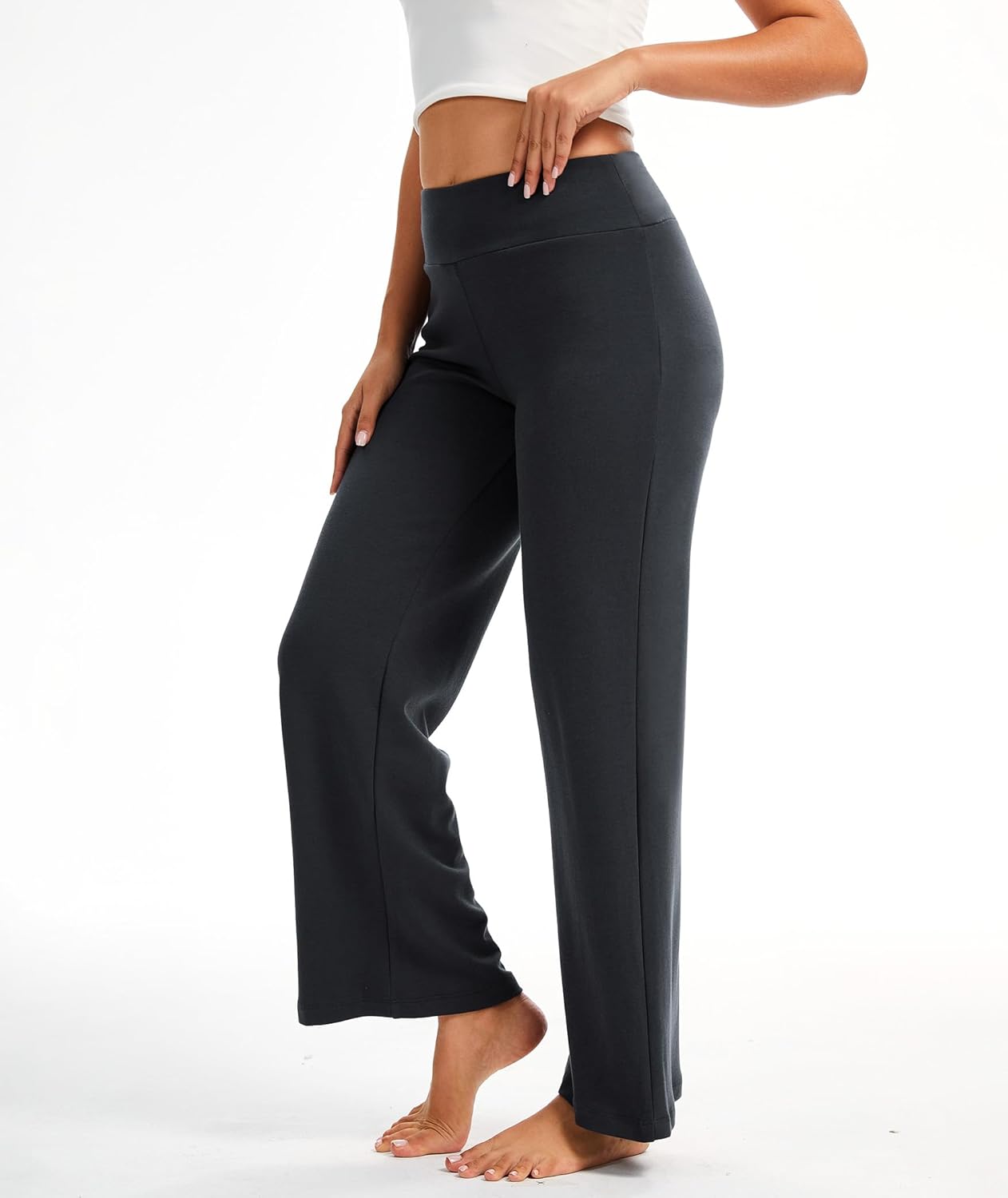 GYS Womens Sweatpants High Waisted Straight Leg Yoga Pants Open Bottom Sweatpants Cloud-Soft Breathable Stretchy Lounge Pants - Image 7