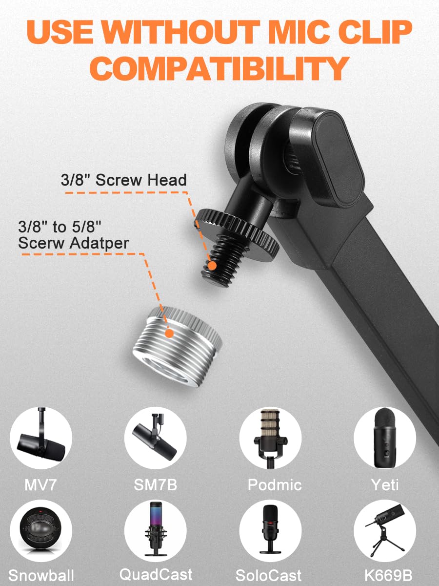 Mictop Mikrofonstu00e4nder Mit Galgenarm, Verstellbarer Aufhu00e4ngung
