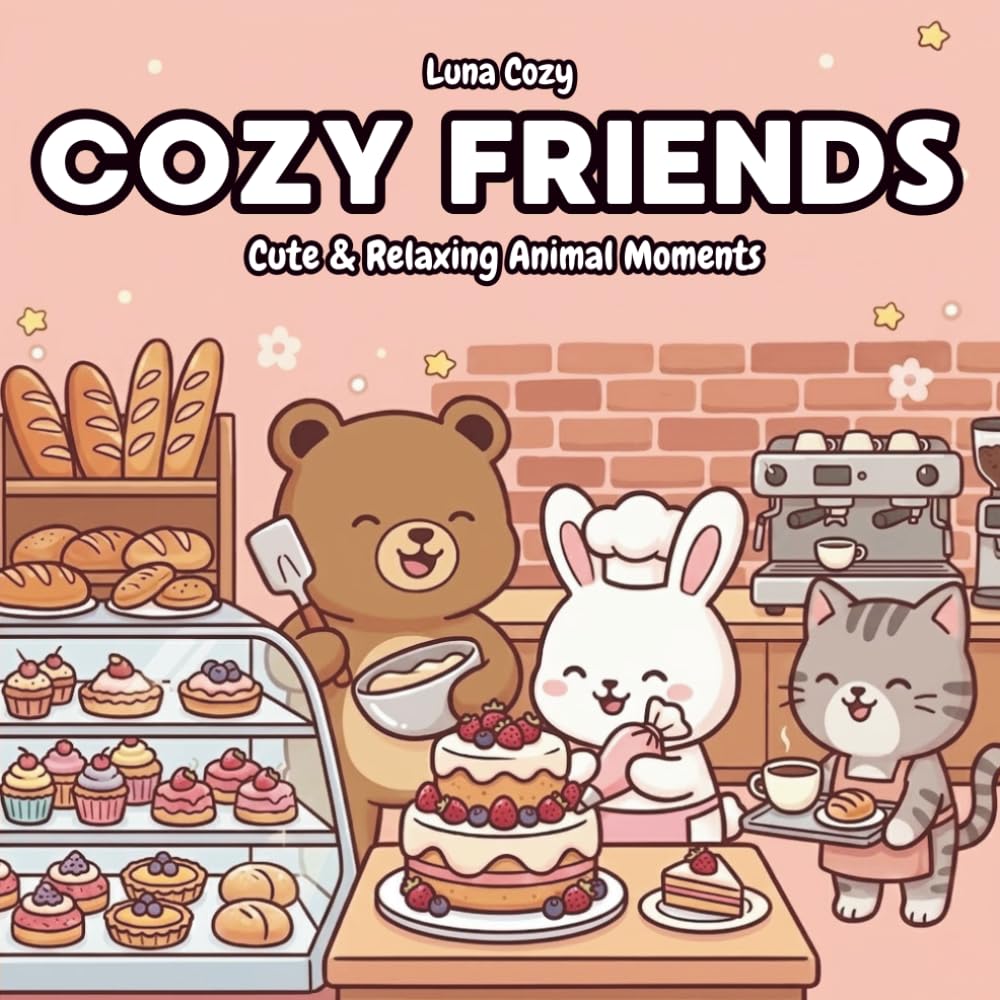 Cozy Friends Coloring Book For Kids: Cute Cozy Coloring Book With Simple Pages, Relaxing Scenes And Adorable Designs For Kids, Teens And Adults (Cozy Friends Coloring Series)