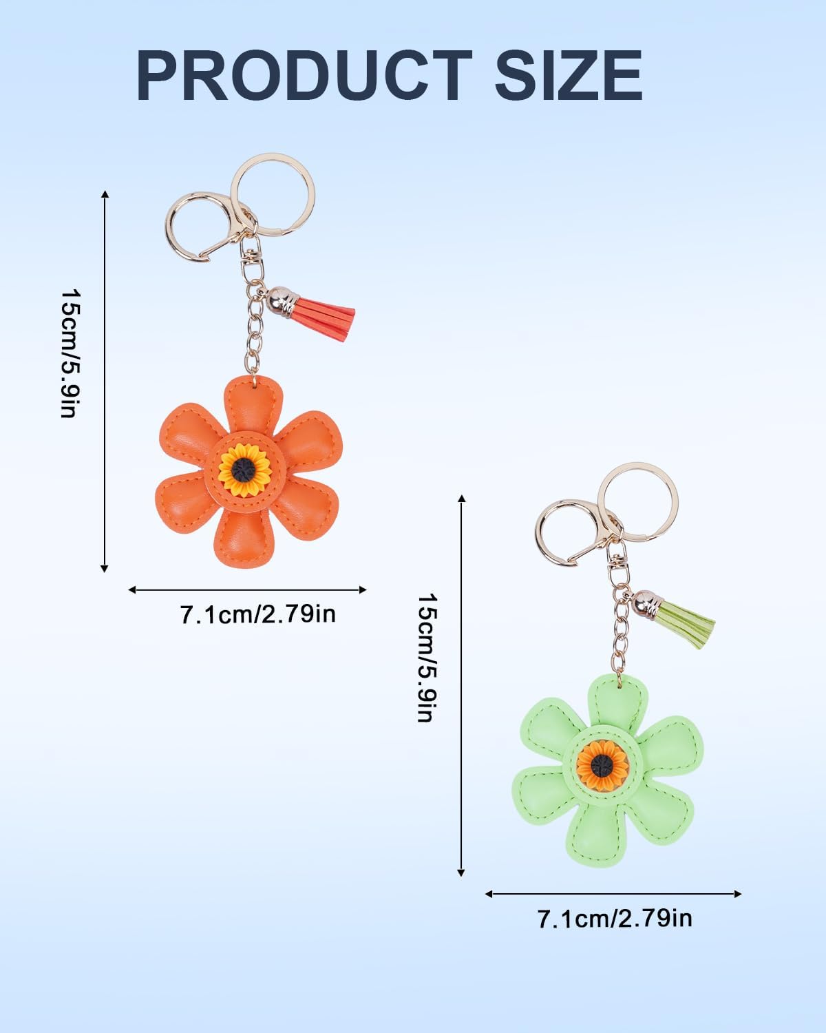 eZAKKA Leather Bag Charm Keychains for Women Wallets, Handbags - Image 2