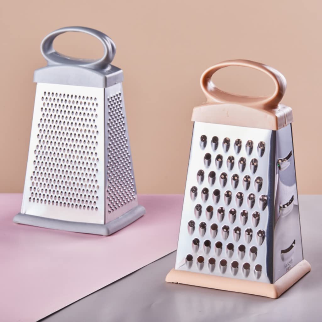 Tarka Tarka sera Steer Stal nierdzewna Czterostronna Tarka Prosta Operacja Szybka Grater Home Narzędzia do gotowania wielofunkcyjne Wytrzymały (Color : Szary)