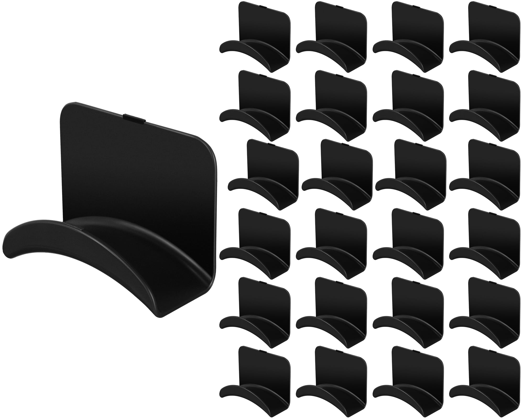 24 Pieces Headphone Wall Hangers, Adhesive Gaming Headset Holder, Wall Mount Hooks, Strong Universal Stand Hooks for Most Headphone Controllers, Hats, Baseball Caps-image-3