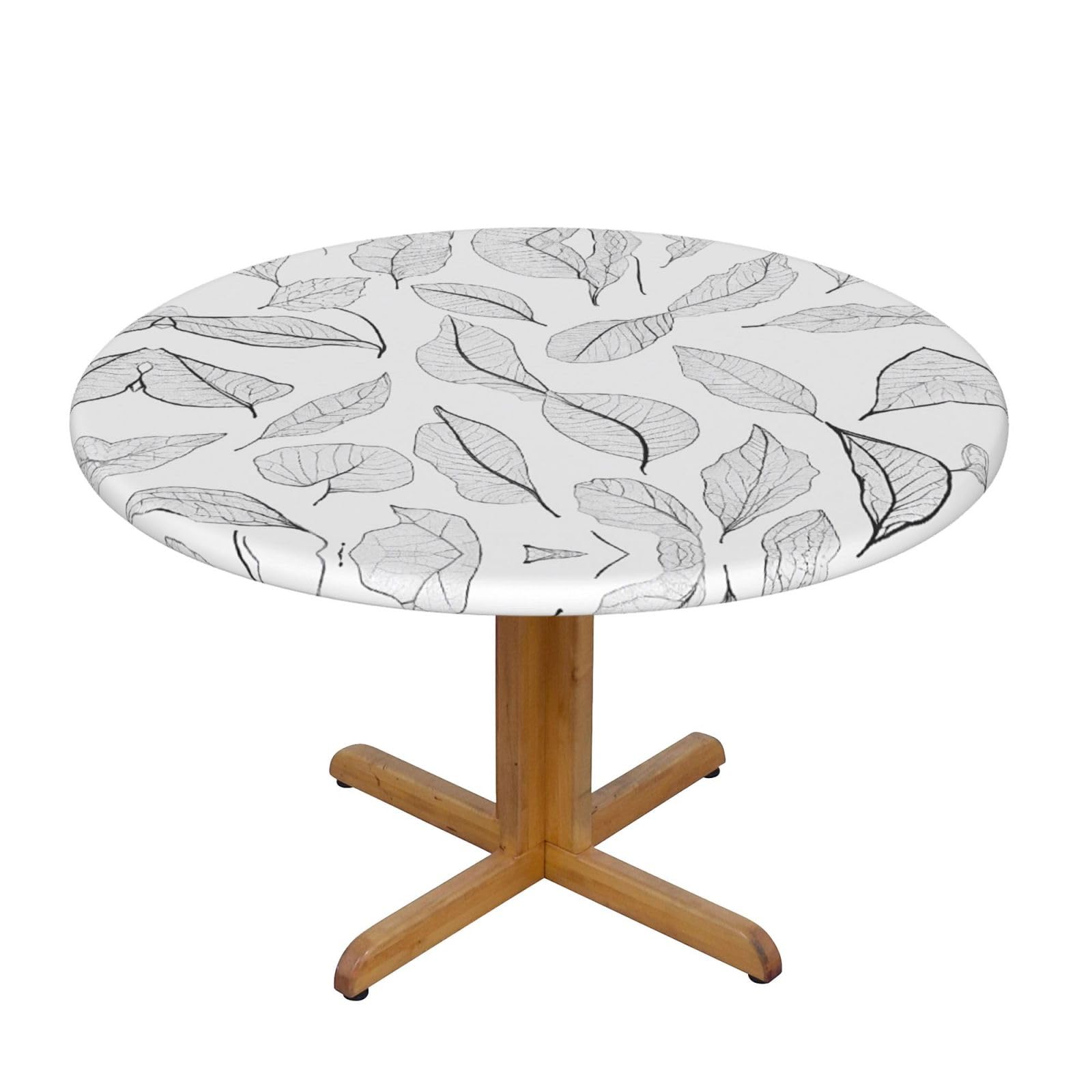 EZDLOWVBA Basil Thyme Dill & Rosemary print Round Tablecloth with Elastic Fits Tables Outdoor Tablecloth,Stain Resistant Table Cover for Kitchen Dining Parties