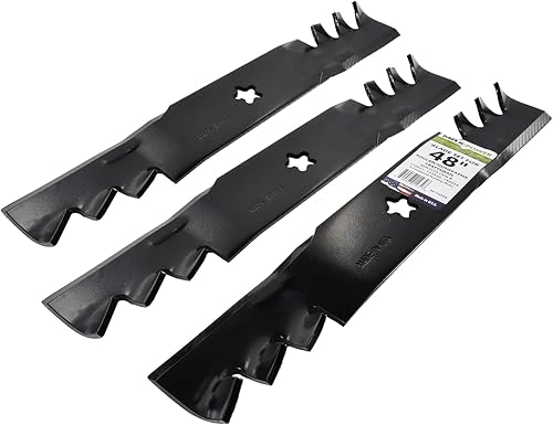 Miniatura 3 de Maxpower 561735XB Juego de mantillo comercial de 3 cuchillas para artesano de corte de 48 pulgadas, Husqvarna, Poulan, reemplaza al OEM no. 173921,