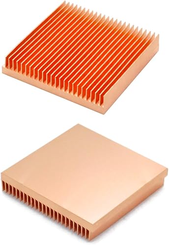 Disipador de calor de cobre puro de 1.38 x 1.38 x 0.28 pulgadas para refrigeración electrónica de chips