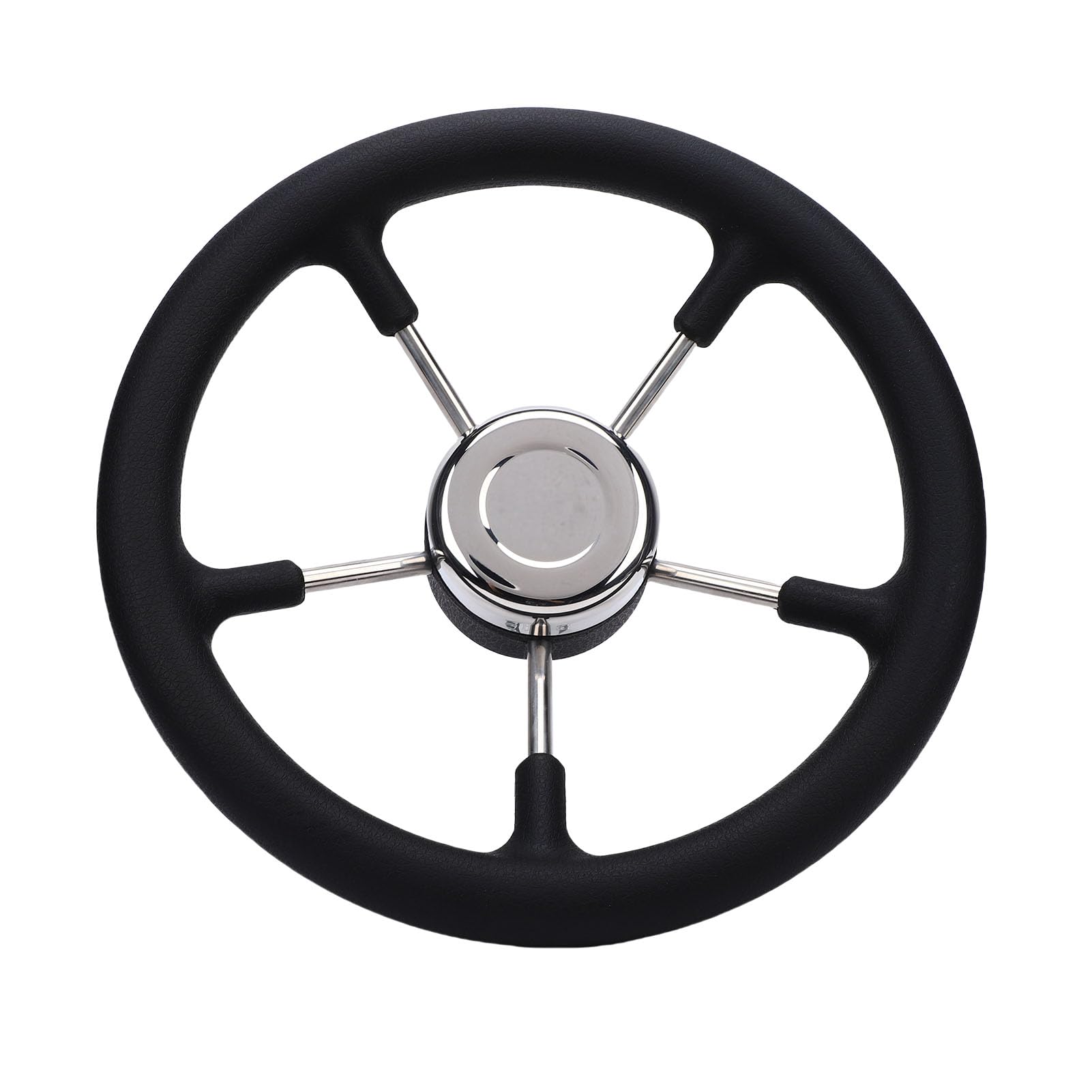 Dioche Volant de Bateau en Acier Inoxydable à 5 Rayons, 13 Pouces, avec Poignée Antidérapante en Mousse PU, pour Yacht, Hors-bord, Ponton