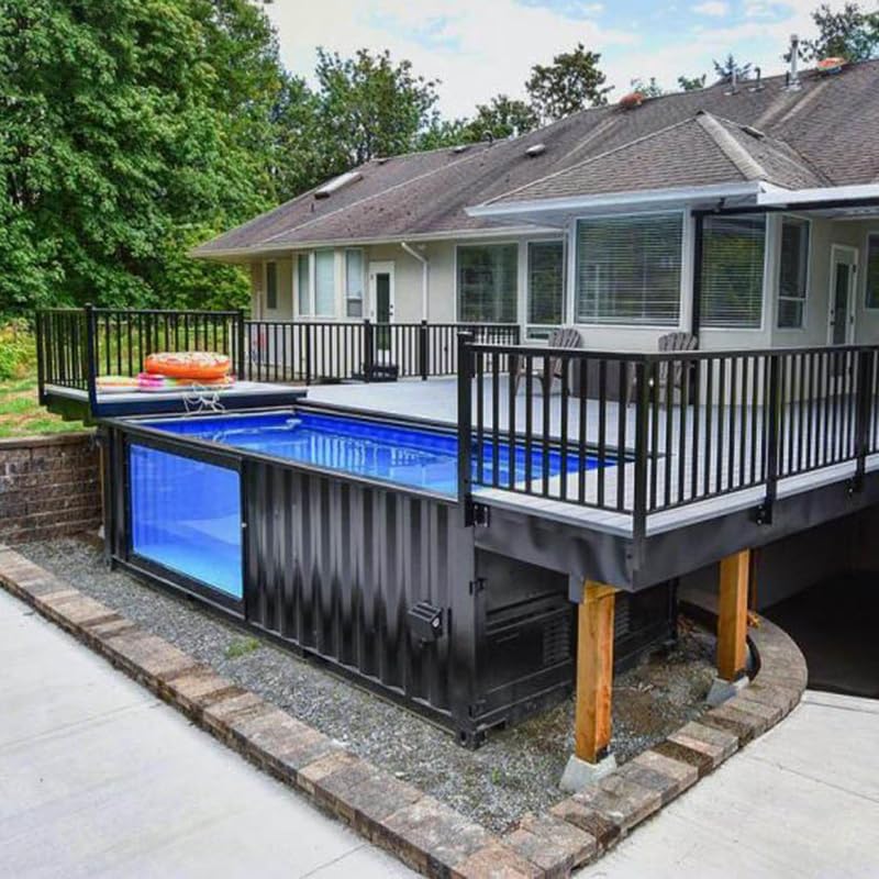 Pool Containerhaus Fertighaus - Modernes Design für Entspannung und Spaß im Freien