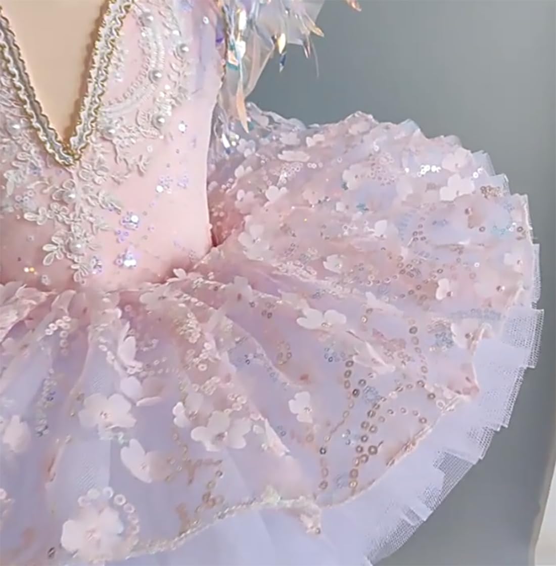 Tutú de Ballet Profesional para niñas, diseño de panqueque con Plato de Lago de los Cisnes, Vestido de Fiesta de Bailarina