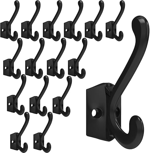 Paquete de 16 ganchos de pared resistentes para colgar en la pared, para sala de estar, baño, cocina, para abrigo, bolsa, bufanda, toalla, sombrero,