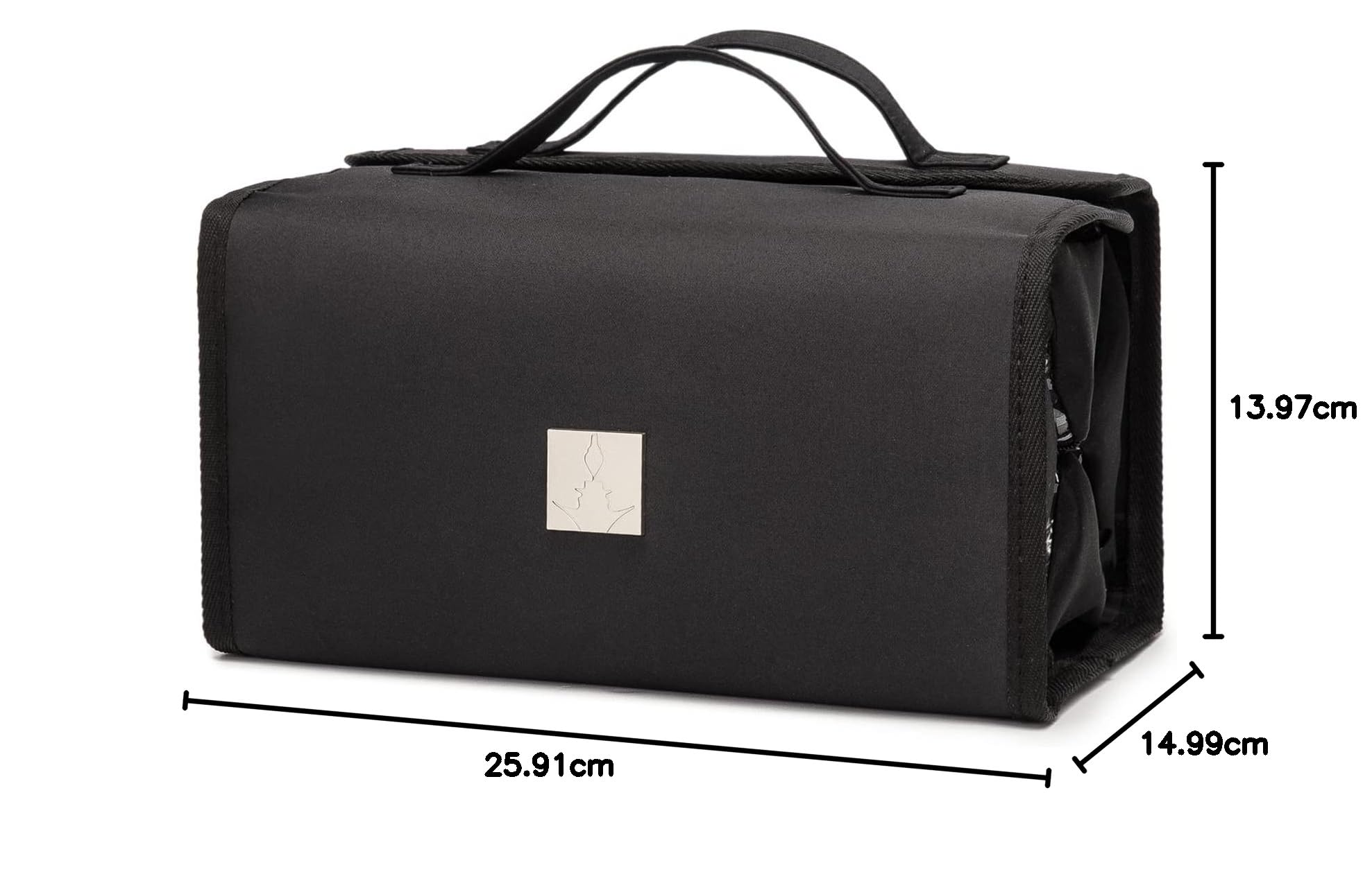 ROYALFAIR Kosmetyczka dla kobiet 4 w 1 zwijany organizer do makijażu i torba podróżna - 4 zdejmowane kosmetyczki do noszenia, Czarny, L