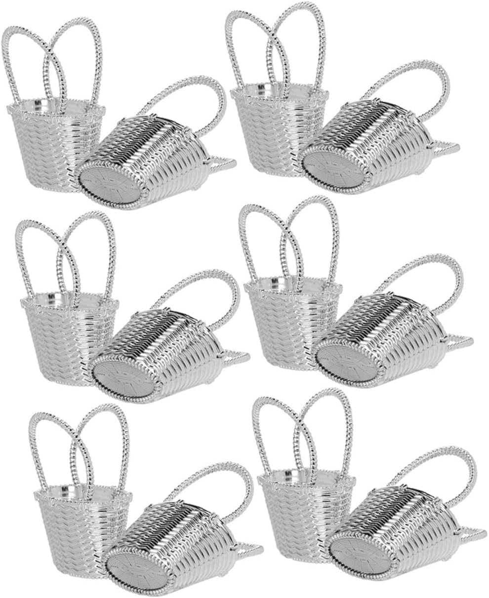 12pcs Handheld Small Candy Baskets for Decorations Packing Basket for Party Favors Elegant Design for Home and Event Use