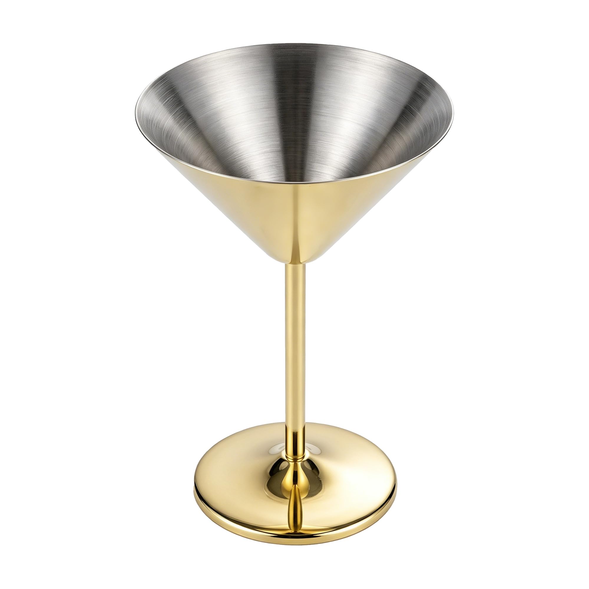 Gurlideo Metal Cocktail Glasses, 8 Oz Unbreakable Cocktail Glasses, Stainless Steel Martini Glasses for RV Bar Wedding Graduation Party, Gold