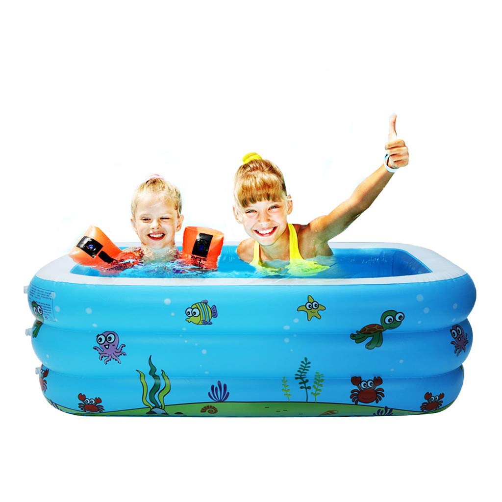 Large Inflatable Swimming Pool - Kids Water Play Fun 51 IN, fast double inflatable mouth, Independent inflation valve wide side additional comfort,For two Child over 3 years old (swimming pool)