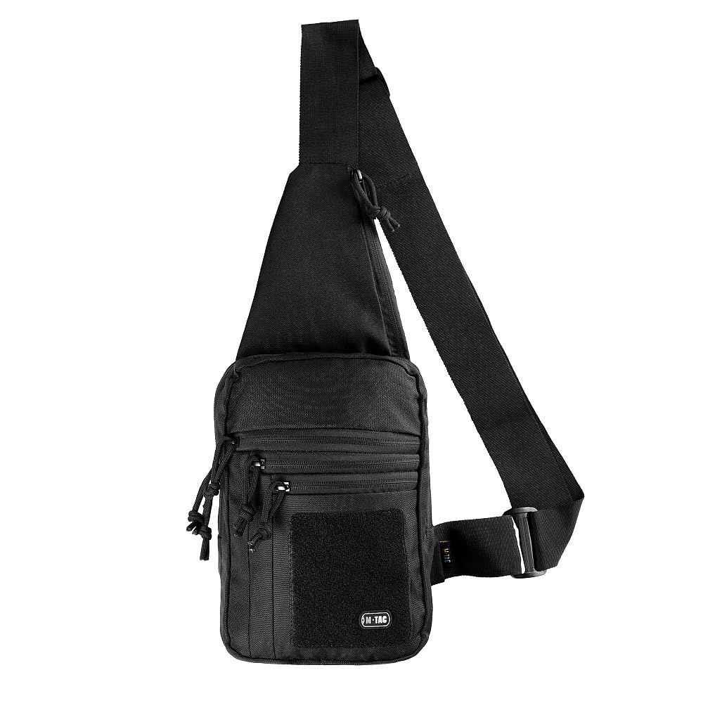 M-Tac EDC - Funda para pistola con cierre de , color negro, bolsillo oculto para arma con 5 compartimentos, ajuste universal para pistolas, color negro