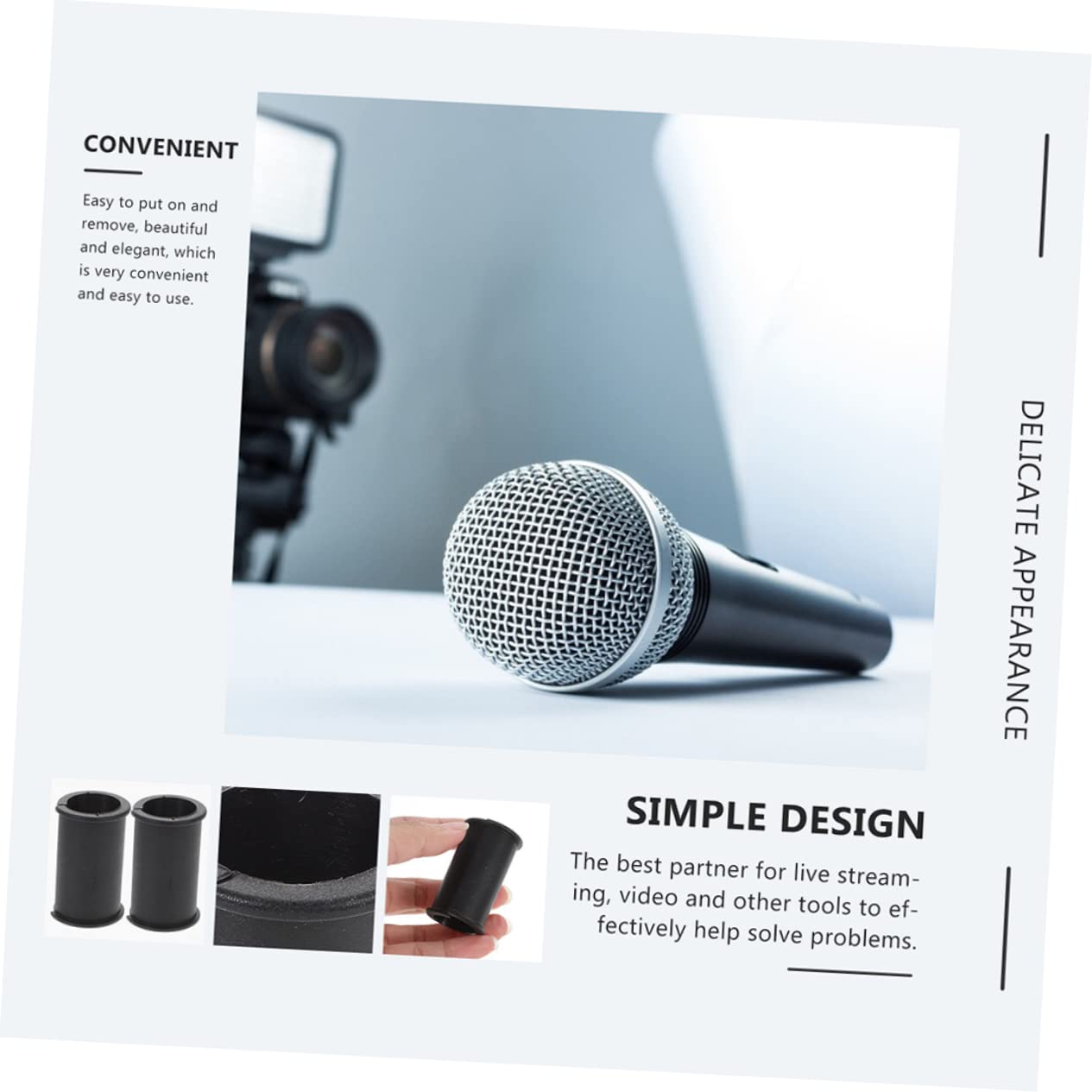 UKCOCO 20pezzi Coprimicrofono Gomma Manicotto Antivento Per Registrazione Riunioni e Palcoscenico Design Elegante e Facile Da Installare Accessorio Gomma Premium Per Microfoni