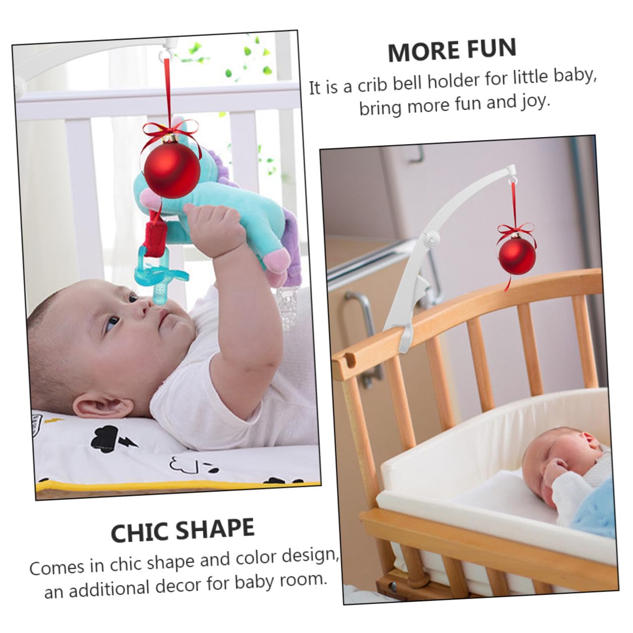 Soporte para Móvil de Cuna de Ñiño Brazo Ajustable, Accesorio para Habitación Infantil, Compatible Estándar, Paquete de 2 Unidades
