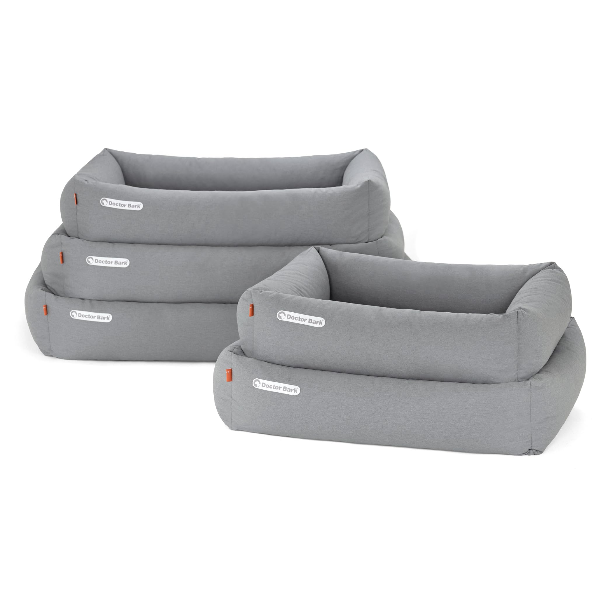Doctor Bark Cama ortopédica para perros, lavable hasta 95 °C, sin olor e higiénica, acogedora decoración para perros medianos (M - 80 x 70 cm, gris claro)