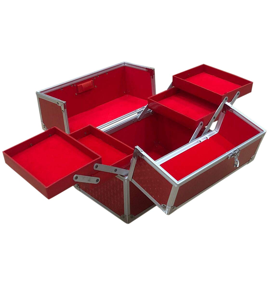 Adson Professional Beauty Make Up Cosmetic Vanity Box/Case (Red) 1