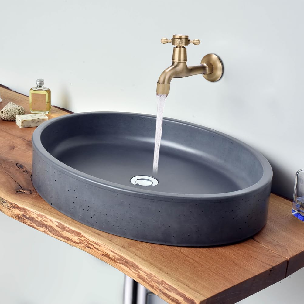 Qcwwy Tap D'Eau Vintage, G1 / 2 Pouces Double Sortie D'Eau