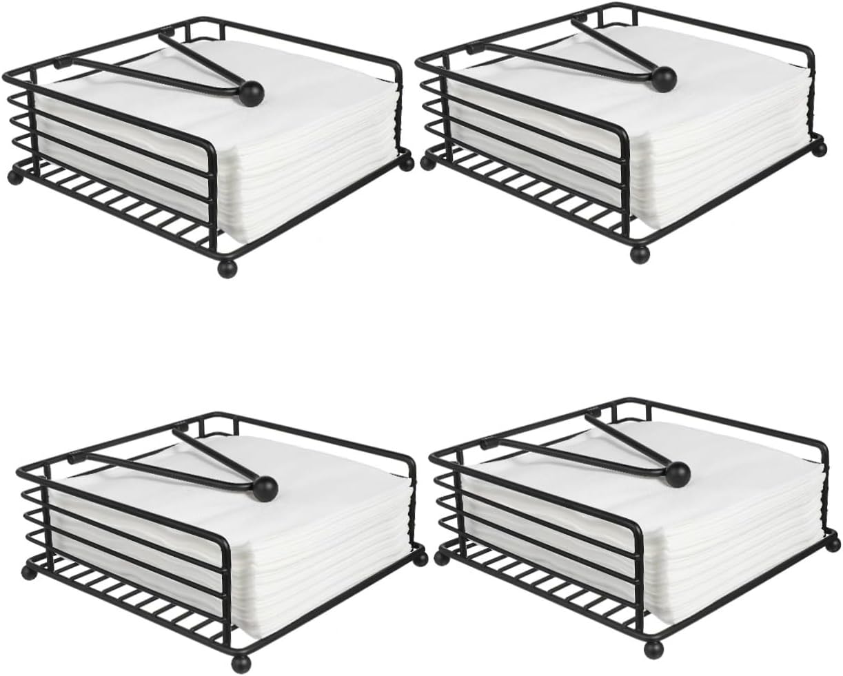 Alipis 4pcs Napkin Holder Iron Design for Kitchen Stylish Flat Napkin Organizer for Dining Table Multi-functional and for Home Decor and Events
