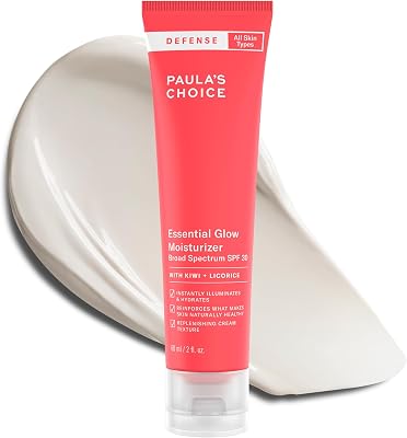 Paula's Choice DEFENSE Essential Glow Mineral Moisturizer SPF 30 | Brightens Dullness & Uneven Tone with Kiwi Extract, Vitamin C & E, Niacinamide, Argan Oil & Resveratrol