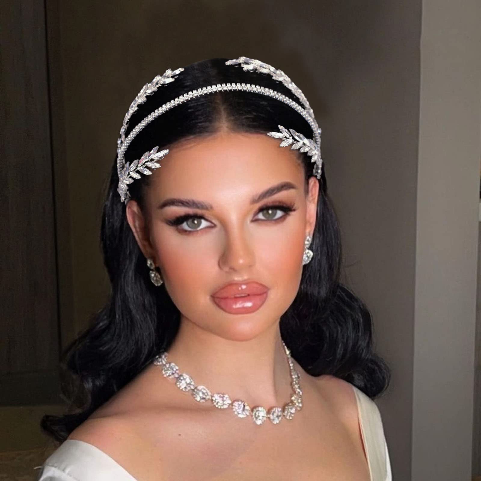 Strass-Braut-Stirnband, Hochzeitshaarschmuck für die Braut | Hochzeits-Haarschmuck für Bräute (Silber), Kopfbedeckung für Party, Abschlussball oder Geburtstag