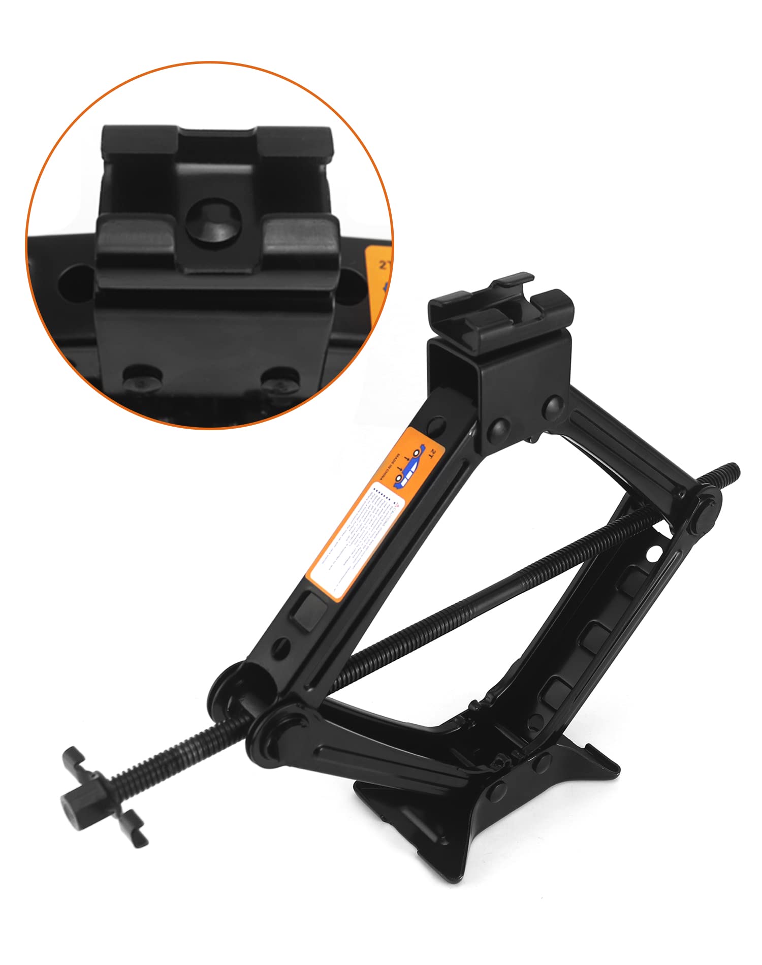 QWORK® Cric a forbice 2T, cric per auto, altezza max 390 mm, con manovella