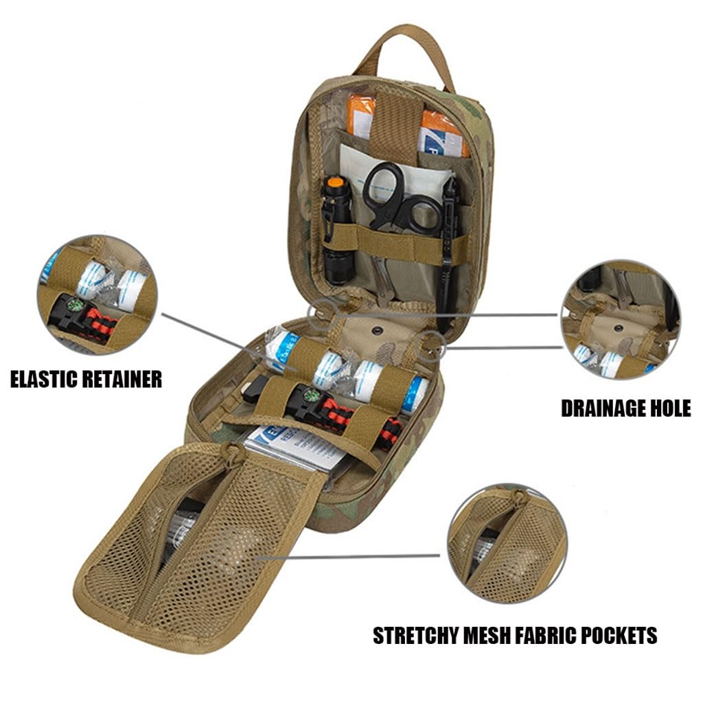 Bolsa Médica MOLLE IFAK For Kit De Trauma, Bolsa Táctica De Primeros Auxilios EMT, Fácil De Abrir, Organizador De Supervivencia Al Aire Libre, Bolsa De Mano Senderismo