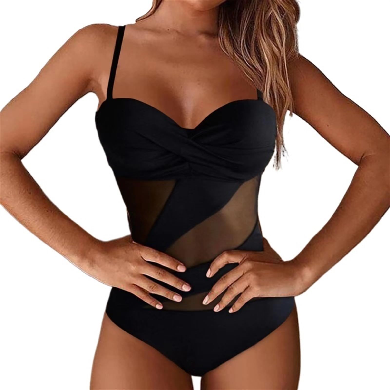 Maillot De Bain Femme 1 Pieces Noir Sexy Net une pièce maillot de bain fermé maillot de bain for femme Push Up corps femme maillot de bain maillot de bain plage piscine baigneur Pour L'ExtéRieur(A2205