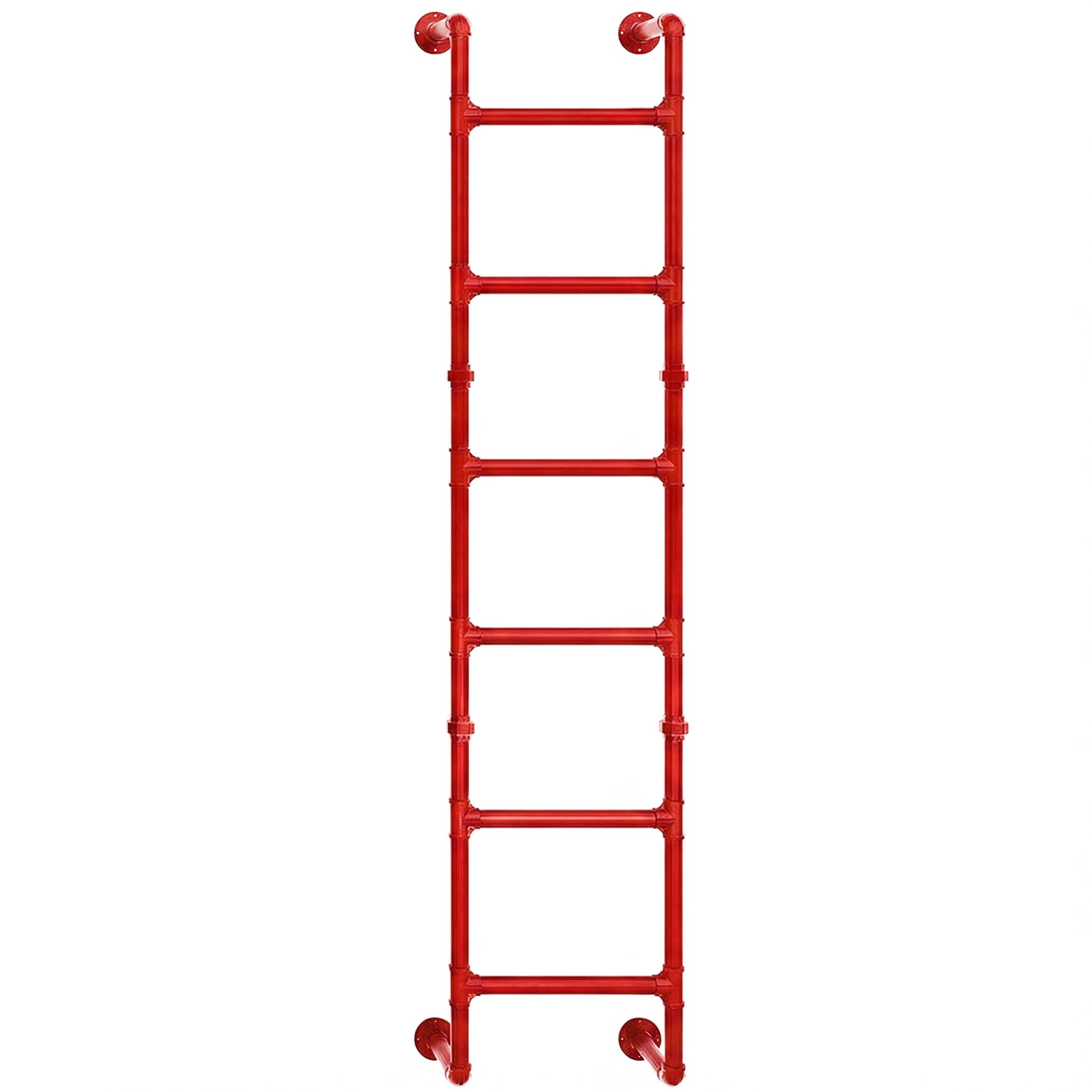 Wall-Mounted Steel Ladder 6-Rung for Window, Loft and Warehouse