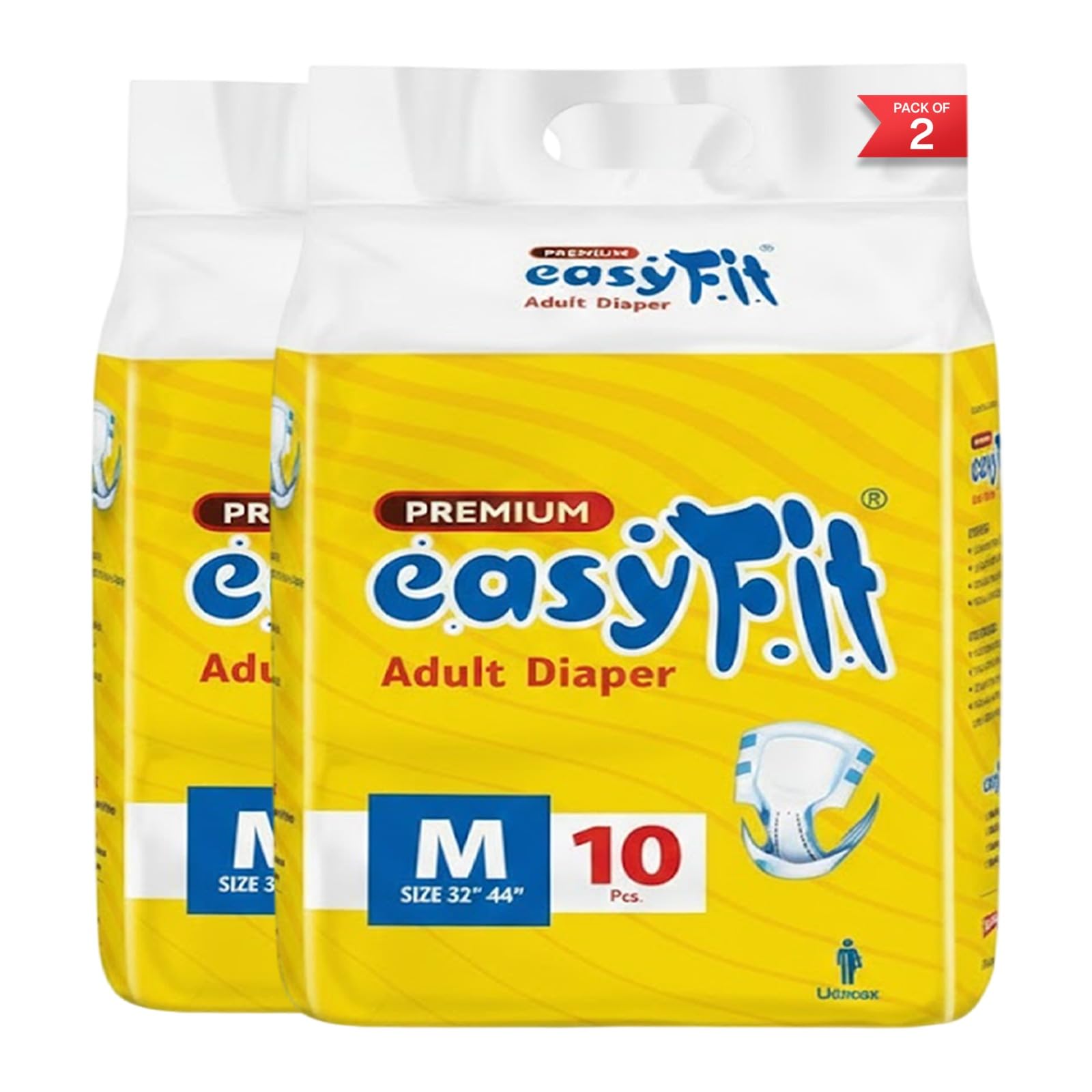 Easyfit Adult Diaper Pants | 20 Count (Medium) | Waist 32-44 inch | Unisex | Leak Proof | Wetness Indicator | Overnight Protection | Elastic Waist | Anti-Bacterial Absorbent Core-image-1