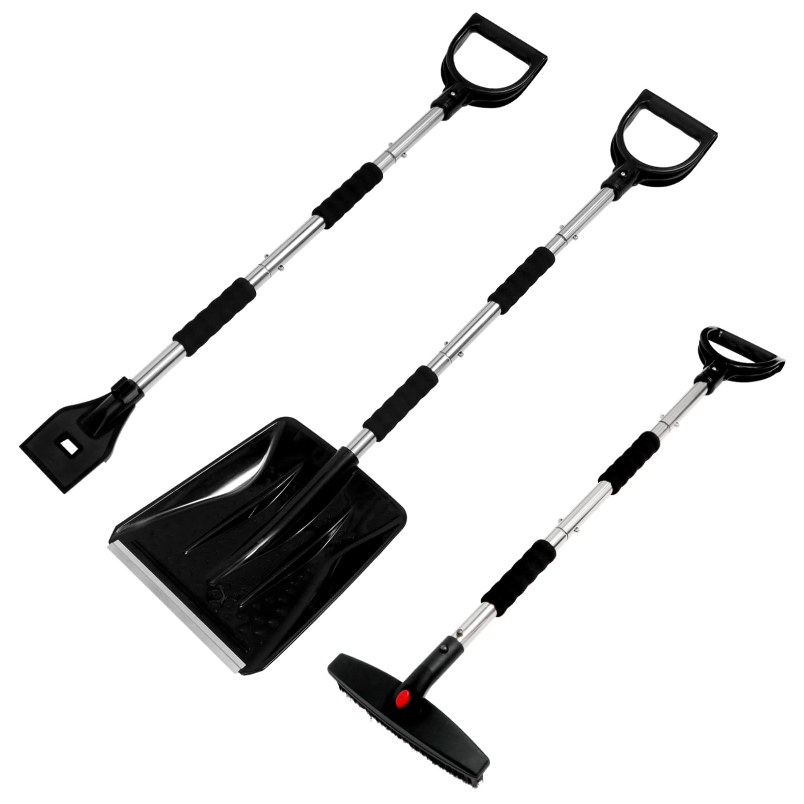 1set Rimozione Neve Attrezzo Multiuso Con Spatola e Raschietto Per Ghiaccio Design Telescopico e Manico Antiscivolo Per Auto Inverno