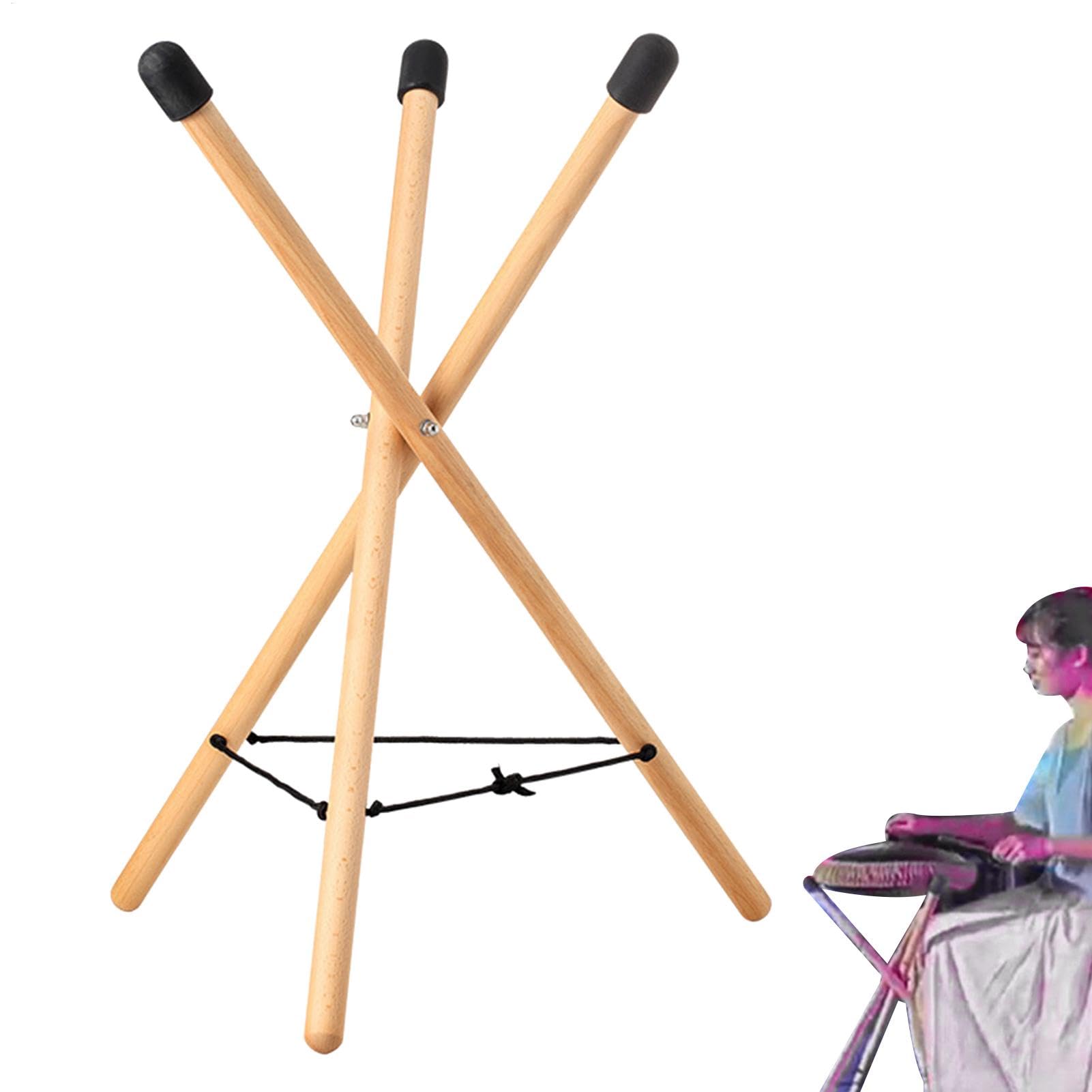 Soporte De Handpan Trípode, Soporte De Tambor De Lengua De Acero De Madera, Soporte Portátil De Trampas, Soporte De Trampa De Madera Maciza Ajustable, Soporte De Tambor Sin Deslizamiento, Instrumento