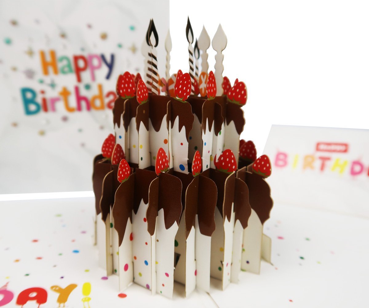 3D Pop Up Card,MITOY Premium Happy Birthday Greeting Card,Creative Handmade Pop Up Birthday Cake Card, Ideal Birthday Present for Father, Mom,Women,Men,Kid,Girlfriend,Boyfriend,Envelope Included