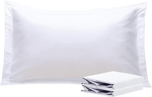 NTBAY 2 Pack 100% Brushed Microfiber Oxford Pillowcases, 1800 Super Soft and Cozy, Wrinkle, Fade, Stain Resistant King Oxford Pillow Cases | Hotel Quality Pillow Shams, 50x90 cm, White