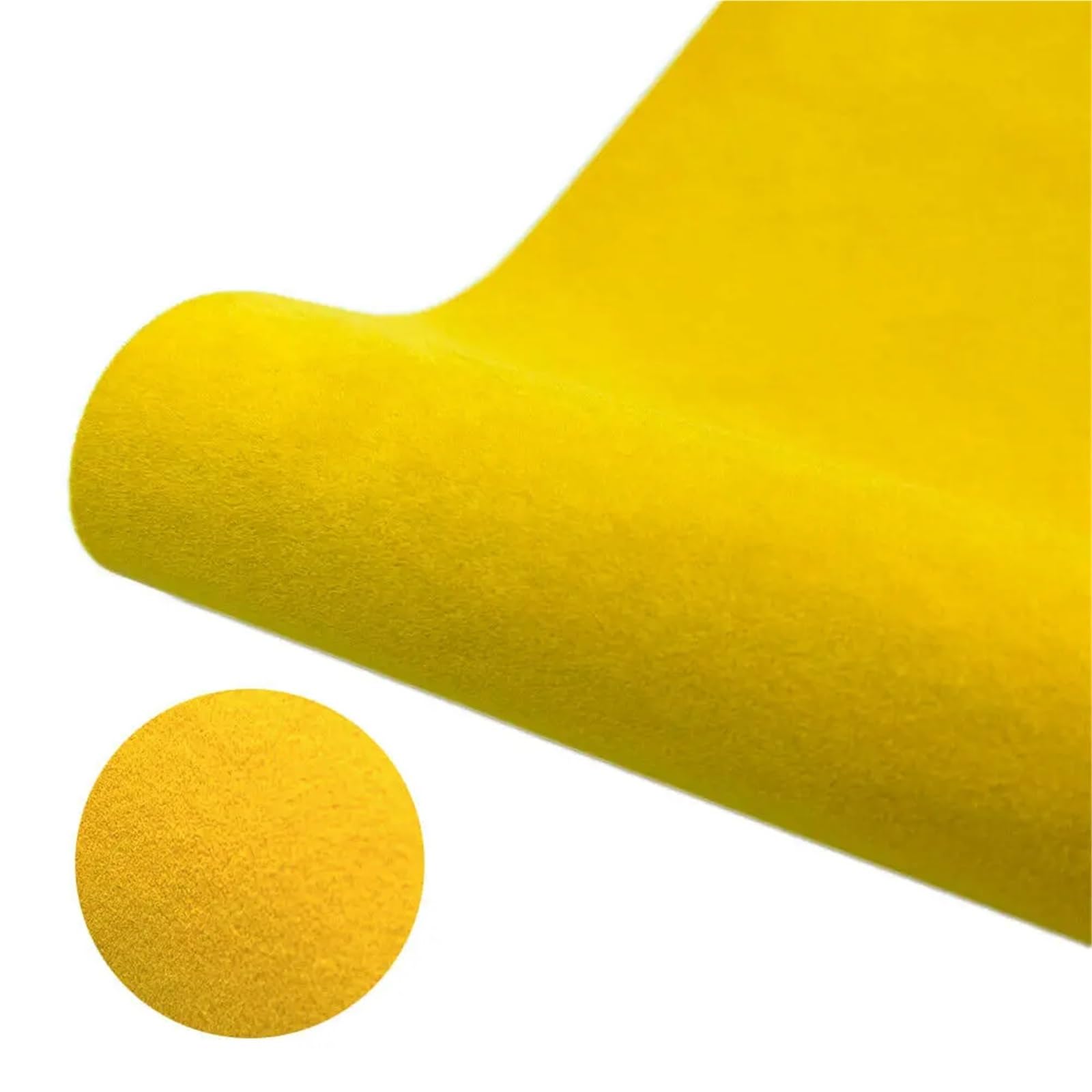 Láminas de fieltro, Tela flocada autoadhesiva de poliéster, manualidades DIY multicolores varios tamaños(Giallo,7.8inx57in(20x145cm))