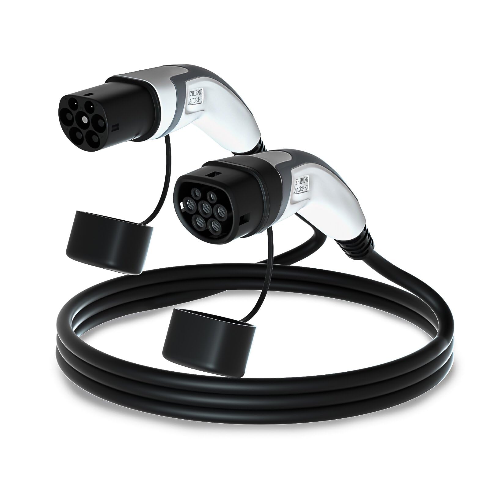 ZHIBANG EV LadeKabel typ2, Ladekabel 22KW 32A 3 Phasig 5M,Schnelladekabel typ2 für EV/PHEV, Mode 3 Ladekabel für Elektrofahrzeug (22KW(32A | 3-Phasig) 5M)