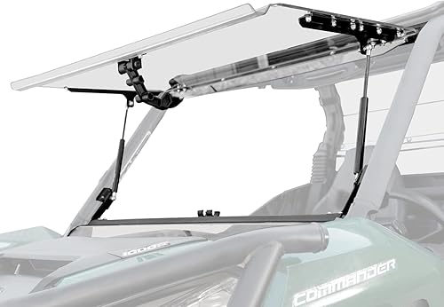 SuperATV - Parabrisas abatible para Can-Am Maverick Trail 800/1000 2018+ | Hecho de policarbonato transparente resistente a los arañazos de 1/4