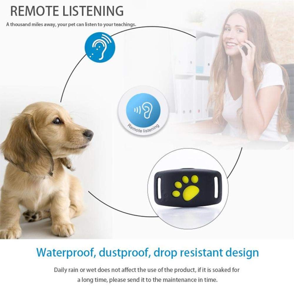 Rastreador GPS para Mascotas Collar Perros Gatos Dispositivo para localización de posicionador GPS para Perros a Prueba de Agua Cable USB Valla de Seguridad Recargable para Mascotas-Cielo Azul