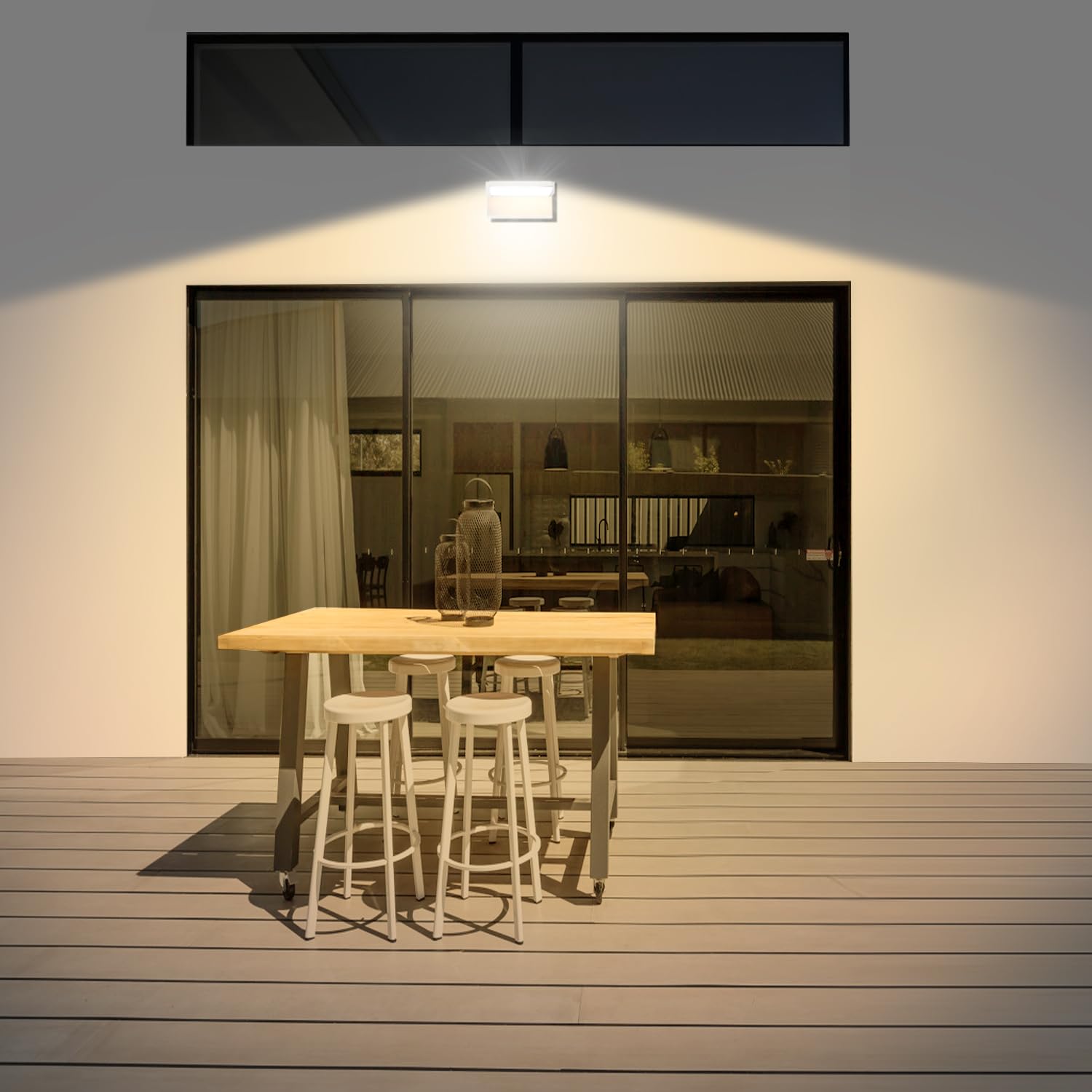 Kingwen Applique LED Esterno 4 Pezzi 40W 3000K Orientabile 360° Bianca | 5000 lm, impermeabile IP65, in alluminio pressofuso, ideale per giardino, terrazza, ingresso e ambienti interni.