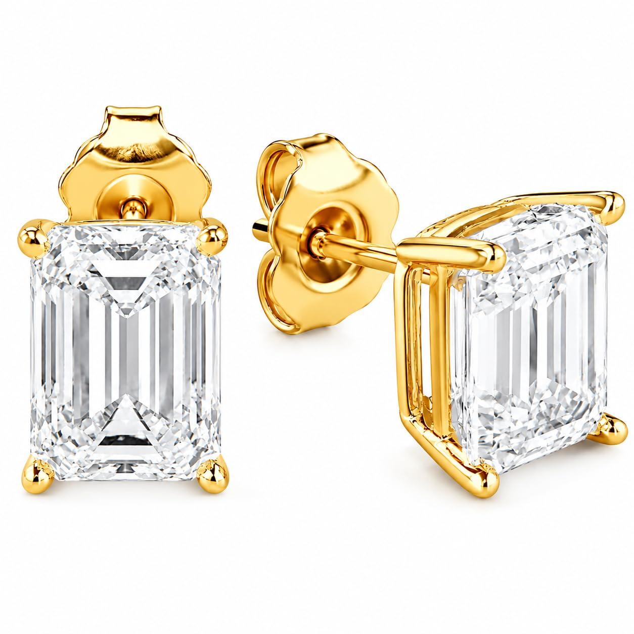 Adora 14K Solid Gold Lab Grown Moissanite Stud Earrings