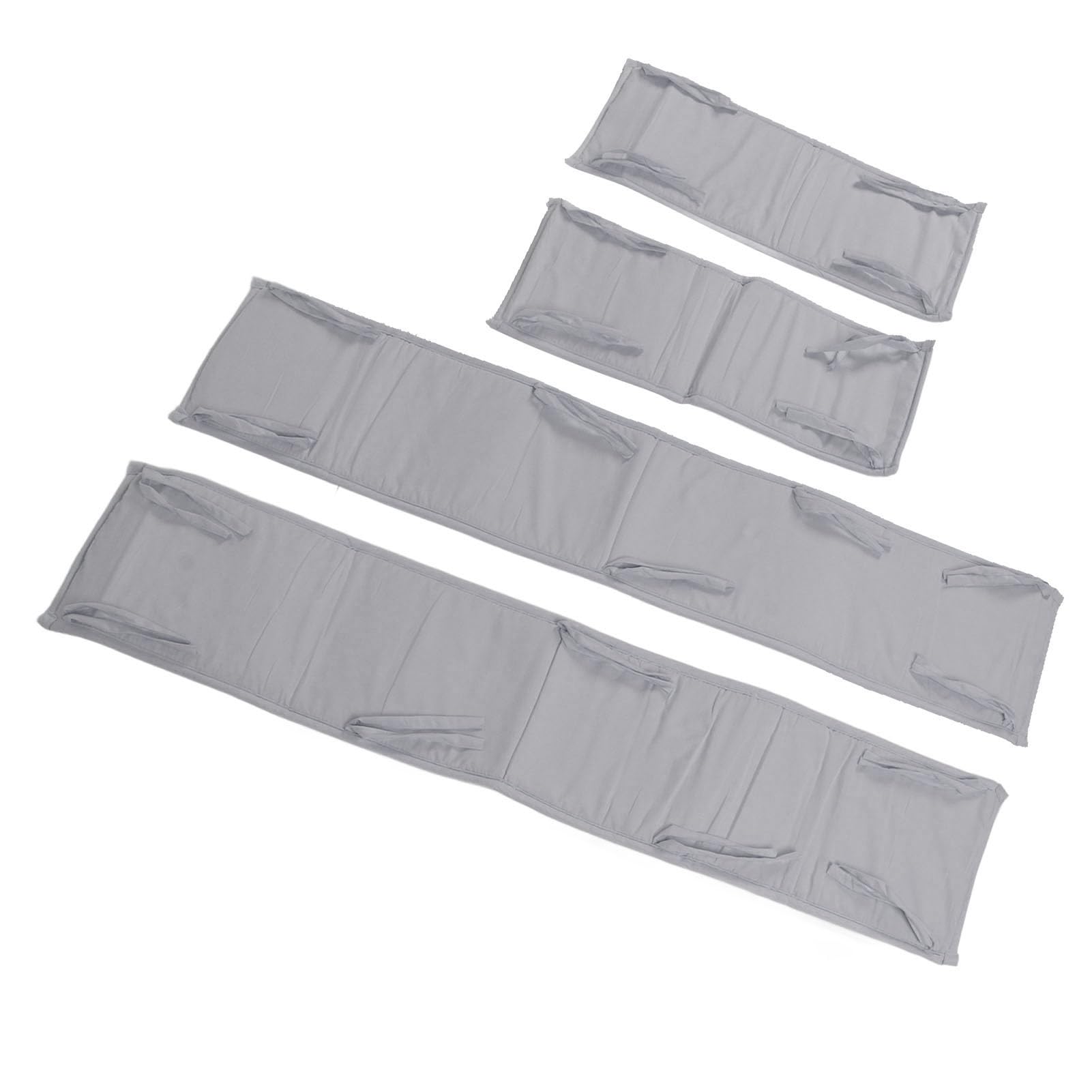 Protectores de barandilla de cama de seguridad para bebés Barandilla de cama de cuna suave y transpirable para niños pequeños (Gris)