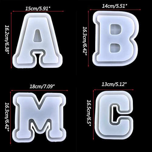 Miniatura 4 de Grande ABC para caja de almacenamiento de letras M, molde organizador de molde de resina para joyería de bricolaje C caja de almacenamiento de