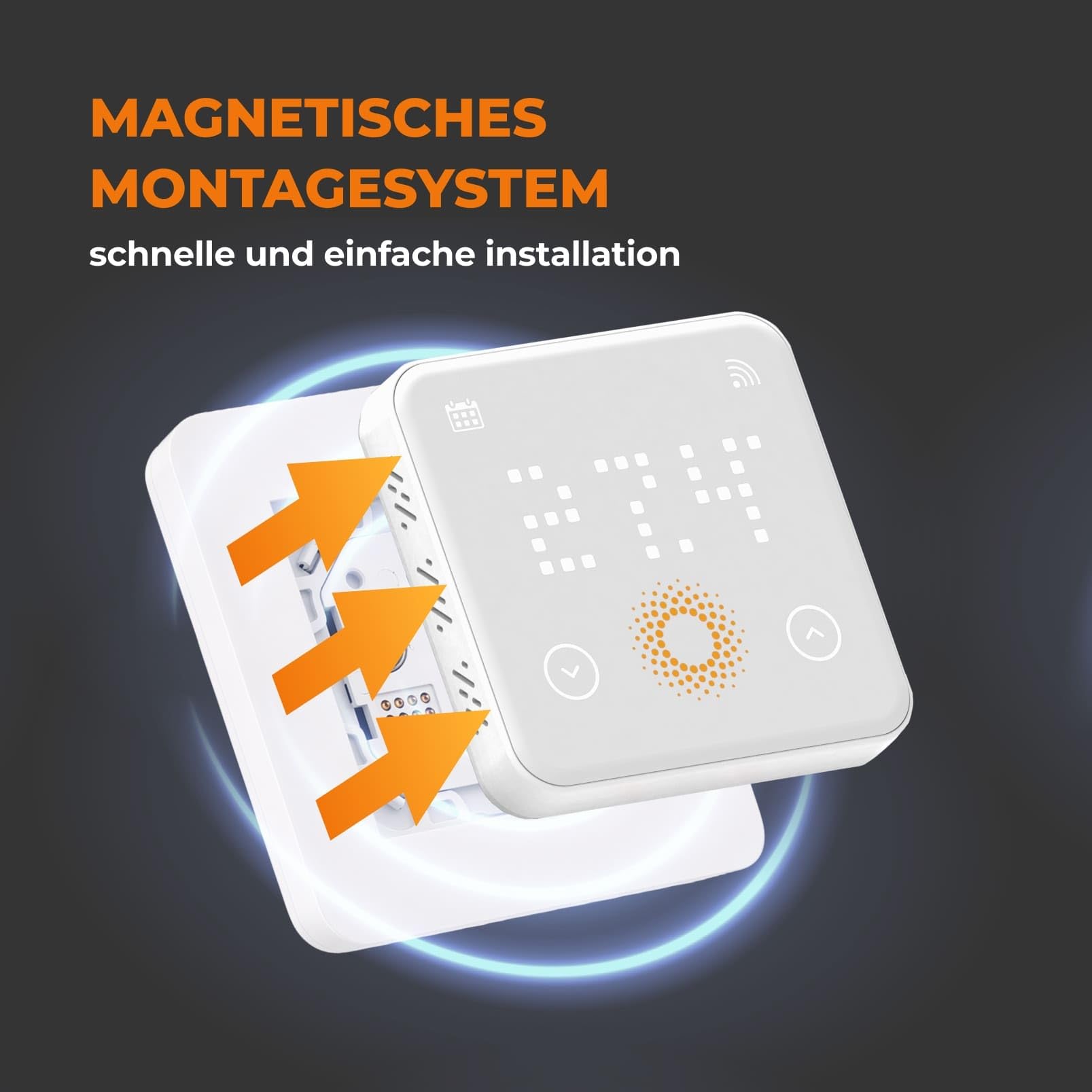 Thermostat intelligent LED Touch TS 500 WiFi - 25 A - Pour chauffage au sol - Pour systèmes de chauffage électrique et d'eau - Contrôle par application - Thermostat : TS 500 WiFi - Blanc
