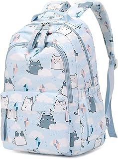 Mfikaryi Cute Cat Casual Daypack Teens Elementary School Backpack Students Bookbag for Girls Boys