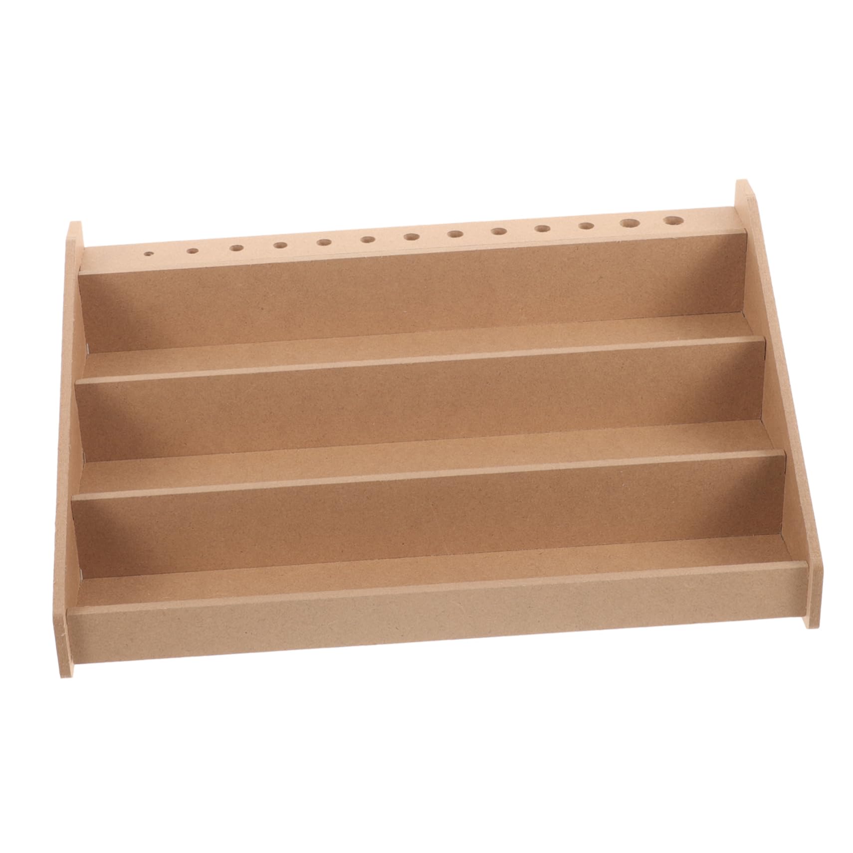 ADOCARN Wooden Paint Rack with Brush Holder Compact Acrylic Paint Organizer for Art Supplies Stand for Ink Bottles and Brushes for Countertop Use