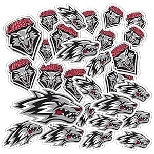University of New Mexico Sticker Lobos UNM Lobos Stickers Vinyl Decals Laptop Water Bottle Car Scrapbook T1 (Type 1-1)