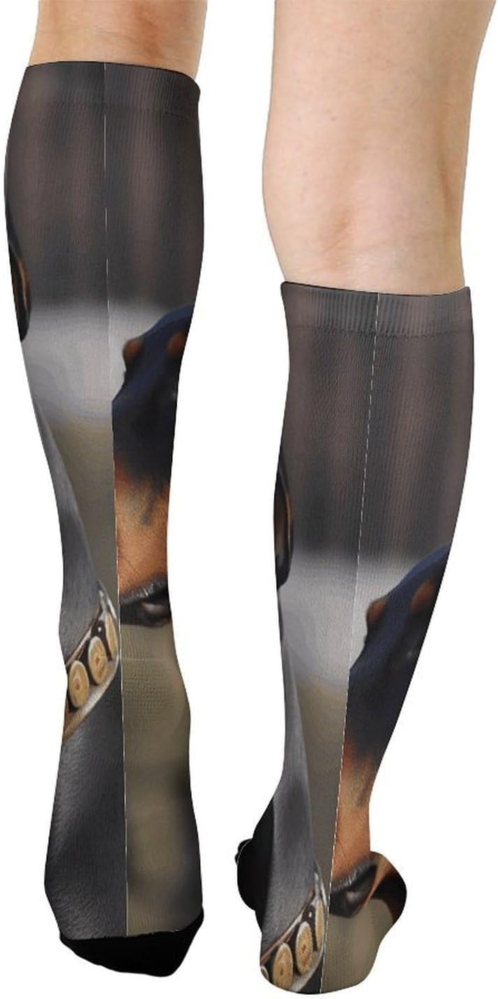 Knee High Socks Doberman Dog Long Tube Boot Seamless Toe